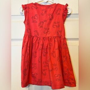 Carter’s girls sleeveless dress with cats - Size 24 months -  Red